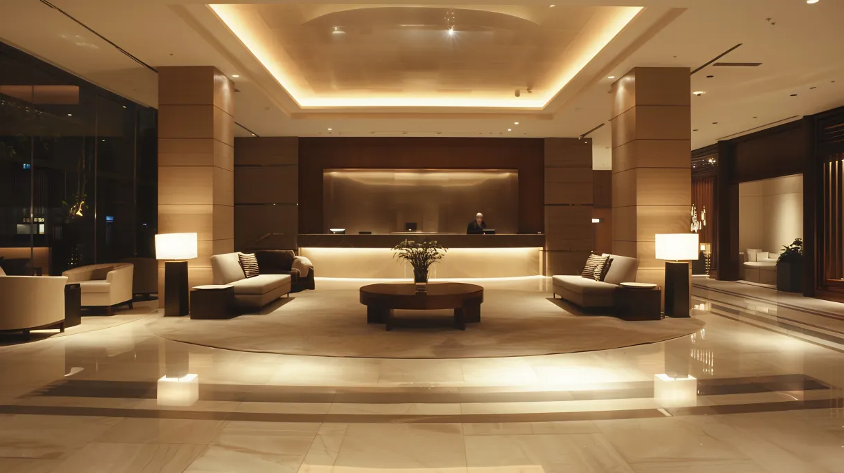 Five-star hotel lobby included in the Clinicana package