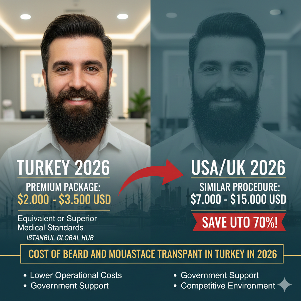 Costo del Trasplante de Barba y Bigote en Turquía en 2026