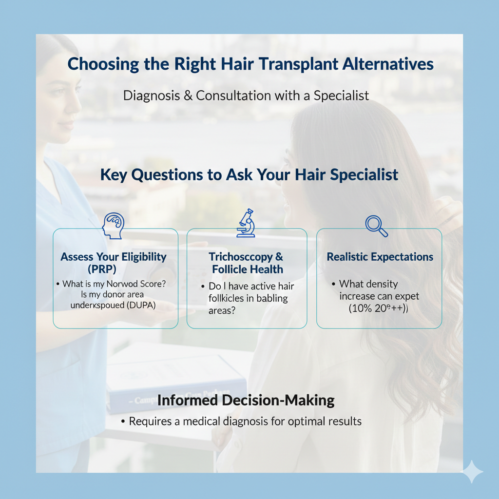 بدائل زراعة الشعر غير الجراحية