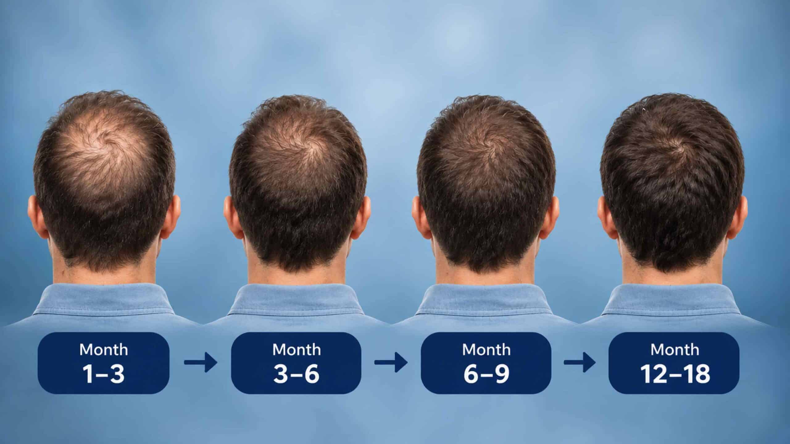 Crown hair transplant: growth time and results